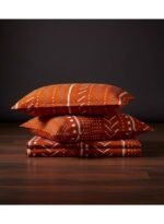 Ever Home Luxury Brushed Microfiber King Flat Sheet Set (270 x 250 CM) – Terracotta Orange Tribal Mudcloth Print with 2 Pillow Covers, Silky-Soft & Breathable Bedding - Image 4
