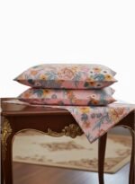 3-Piece King Size Bed Sheet Set - 150 GSM Premium Microfiber Bedding with Vibrant Floral & Botanical Print on Pink, Includes 1 Flat Sheet (270x250 CM) & 2 Matching Pillowcases (50x75 CM) - Image 4