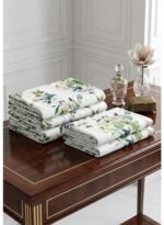 Ever Home Botanical Floral & Leaf Print White King Flat Bed Sheet Set, Luxury 125 GSM Soft Breathable Fabric, Nature-Inspired Designer Bedding with 2 Pillowcases, 270x240 CM - Image 2