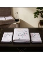 Premium 150 GSM Microfiber King Size Flat Bed Sheet Set - 3-Piece Luxurious Bedding with Soft Lilac Watercolor Floral Print, Includes 1 Flat Sheet (270x250 CM) & 2 Pillowcases (50x75 CM) - Image 3