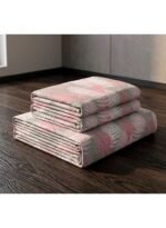 Ever Home Premium 125 GSM Ultra-Soft Flat Bed Sheet Set/Elegant Grey & Pink Fern Leaf Botanical Print/Complete 3-Piece Bedding with 2 Pillow shams/King 270x240 CM - Image 2