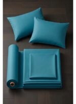 Ever Home 90 GSM Plain Microfiber Bedsheet Set - King Size (250 x 270 CM) with 2 Pillow Covers (50 x 75 CM), Ultra-Soft Hotel Quality Breathable Flat Bed Sheet, Teal Blue - Image 3