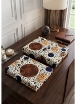 Ever Home Luxury 125 GSM Soft Breathable Flat Bed Sheet Set/Modern Abstract Circle Dot Pattern in Brown, Blue & Beige/Includes 2 Matching Pillowcases/King Size 270x240 CM - Image 2