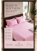 Ever Home 90 GSM Plain Microfiber Bedsheet Set - King Size (250 x 270 CM) with 2 Pillow Covers (50 x 75 CM), Ultra-Soft Hotel Quality Breathable Flat Bed Sheet, Light Pink - Image 2
