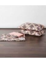 Ever Home Luxury Brushed Microfiber King Flat Bed Sheet Set (270 x 250 CM) – Taupe Brown & Pink Lattice Baroque Damask Print with 2 Pillow Covers, Silky-Soft & Breathable Bedding - Image 5