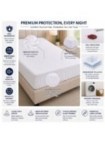 Ever Home 100% Waterproof Laminated Fitted Mattress Protector - White Polyester Fabric, Breathable & Noiseless Bed Cover, King Large Size (200 x 200 + 25 CM Pocket) - Image 4
