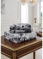 Ever Home Luxury 125 GSM Soft Breathable Flat Bed Sheet Set/Elegant Watercolor Floral Pattern in Black, Grey & White/Includes 2 Matching Pillowcases/King Size 270x240 CM - Image 2