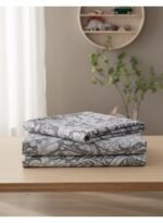 Ever Home Luxury Brushed Microfiber King Flat Sheet Set (270 x 250 CM) – Classic Grey Baroque Vintage Floral Damask Print with 2 Pillow Covers, Silky-Soft & Breathable Bedding - Image 4