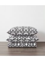 Ever Home Luxury Brushed Microfiber King Flat Sheet Set (270 x 250 CM) – Modern Black & White Geometric Greek Key Print with 2 Pillow Covers, Silky-Soft & Breathable Bedding - Image 4