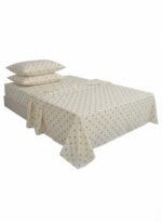 3-Piece King Size Bed Sheet Set - 150 GSM Premium Microfiber Bedding with Classic Polka Dot Print on Cream, Includes 1 Flat Sheet (270x250 CM) & 2 Matching Pillowcases (50x75 CM) - Image 4
