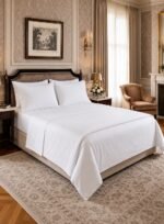 Premium King Flat Bed Sheet Set, 300 TC Soft & Breathable Fabric for Hotel-Quality Comfort, Solid Pure White, 280x270 CM