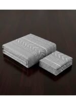 Ever Home Luxury Brushed Microfiber King Flat Sheet Set (270 x 250 CM) – Classic Grey Tribal Mudcloth Aztec Print with 2 Pillow Covers, Silky-Soft & Breathable Bedding - Image 4