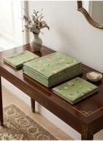 3-Piece Premium Quality 150 GSM Microfiber King Size Flat Bed Sheet Set - Soothing Sage Green with Peach Floral Print, Includes 1 Flat Sheet (270x250 CM) & 2 Pillowcases (50x75 CM) - Image 6