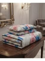 Ever Home Premium 125 GSM Ultra-Soft Flat Bed Sheet Set/Elegant Pink Roses & Blue Butterflies Floral Print/Complete 3-Piece Bedding with 2 Pillow shams/King 270x240 CM - Image 4