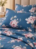 3-Piece King Size Bed Sheet Set - 150 GSM Premium Microfiber Bedding with Subtle Botanical Floral Print on Cream, Includes 1 Flat Sheet (270x250 CM) & 2 Matching Pillowcases (50x75 CM) - Image 2