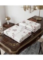 Exquisite 150 GSM Microfiber King Flat Bed Sheet Set - 3-Piece Botanical Bedding with Pink & Purple Rose Vines, Includes 1 Flat Sheet (270x250 CM) & 2 Pillowcases (50x75 CM) - Image 5