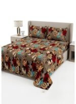 Ever Home Luxury 125 GSM Soft Breathable Flat Bed Sheet Set/Elegant Vintage Rose & Floral Pattern/Includes 2 Matching Pillowcases/King Size 270x240 CM - Image 2
