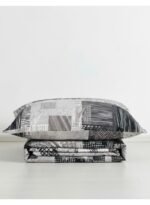 Ever Home Luxury Brushed Microfiber King Flat Sheet Set (270 x 250 CM) – Grey Charcoal Checkered Patchwork Print with 2 Pillow Covers, Silky-Soft & Breathable Bedding - Image 4