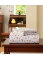 3-Piece King Size Flat Bed Sheet Set - 150 GSM Soft Microfiber Bedding with Delicate Peach Ditsy Floral Print, Includes 1 Flat Sheet (270x250 CM) & 2 Pillowcases (50x75 CM) - Image 2