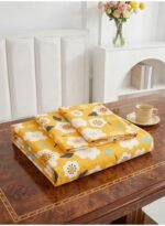 3-Piece Premium King Size Flat Bed Sheet Set - 150 GSM Soft Microfiber Bedding with Vibrant Sunlit Yellow Blossom Print, Includes 1 Flat Sheet (270x250 CM) & 2 Pillowcases (50x75 CM) - Image 4