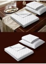 3-Piece King Size Bed Sheet Set - Soft 150 GSM Microfiber Bedding with Classic Polka Dot Print, Includes 1 Flat Sheet (270x250 CM) & 2 Pillowcases (50x75 CM) - Image 4