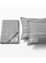Ever Home Luxury Brushed Microfiber King Flat Sheet Set (270 x 250 CM) – Classic Grey Tribal Mudcloth Aztec Print with 2 Pillow Covers, Silky-Soft & Breathable Bedding - Image 5