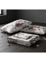 Ever Home 3-Piece Luxury Flat Sheet Package/Romantic Dusty Rose & Lilac Blossom Garden Design / 125 GSM Silk-Touch Breathable Fabric/King Size 270x240 CM with 2 Pillow Cases - Image 4
