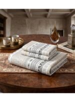 Ever Home 90 GSM Printed Microfiber Flat Bed Sheet Set - King Size (270 x 250 CM) with 1 Flat Sheet and 2 Pillow Covers (50 x 75 CM), Tribal Geometric Ethnic Pattern, Beige & Grey - Image 3