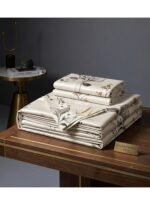 Ever Home 90 GSM Printed Microfiber Flat Bed Sheet Set - King Size (270 x 250 CM) with 1 Flat Sheet and 2 Pillow Covers (50 x 75 CM), Botanical Floral Pattern, Beige - Image 3