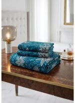 Ever Home Premium 125 GSM Ultra-Soft Flat Bed Sheet Set/Exquisite Teal Blue & White Batik Floral Art Print/Complete 3-Piece Bedding with 2 Pillow shams/King 270x240 CM - Image 2