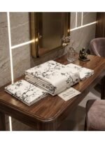Ever Home 90 GSM Printed Microfiber Flat Bed Sheet Set - King Size (270 x 250 CM) with 1 Flat Sheet and 2 Pillow Covers (50 x 75 CM), Cherry Blossom Branch Pattern, Cream & Black - Image 3