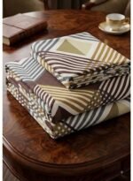 Ever Home Modern Geometric Striped Brown & Beige King Flat Bed Sheet Set, Luxury 125 GSM Soft Breathable Fabric, Designer Bedding with 2 Pillowcases, 270x240 CM - Image 2