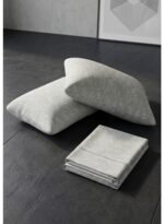 Ever Home 3-Piece Minimalist Grey Flat Sheet Set/Delicate White Twig & Vine Botanical Silhouette / 125 GSM Silk-Touch Breathable Fabric/King Size 270x240 CM with 2 Pillow Cases - Image 4