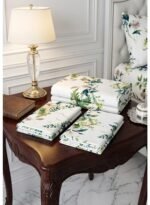 Ever Home Botanical Floral & Leaf Print White King Flat Bed Sheet Set, Luxury 125 GSM Soft Breathable Fabric, Nature-Inspired Designer Bedding with 2 Pillowcases, 270x240 CM - Image 4