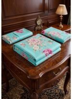 Ever Home Premium 125 GSM Ultra-Soft Flat Bed Sheet Set/Vibrant Turquoise Blue & Pink Peony Floral Botanical Print/Complete 3-Piece Bedding with 2 Pillow shams/King 270x240 CM - Image 4
