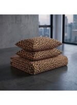 Ever Home Premium 125 GSM Ultra-Soft Flat Bed Sheet Set/Bold Animal Print Leopard Pattern in Brown & Black/Complete 3-Piece Bedding with 2 Pillow shams/King 270x240 CM - Image 3