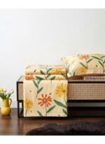 3-Piece King Size Bed Sheet Set - 150 GSM Premium Microfiber Bedding with Cheerful Sunflower Daisy Print on Yellow, Includes 1 Flat Sheet (270x250 CM) & 2 Matching Pillowcases (50x75 CM) - Image 4