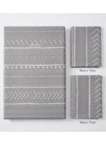 Ever Home Luxury Brushed Microfiber King Flat Sheet Set (270 x 250 CM) – Classic Grey Tribal Mudcloth Aztec Print with 2 Pillow Covers, Silky-Soft & Breathable Bedding - Image 3