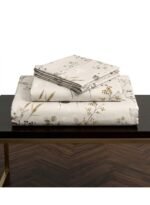 Ever Home 90 GSM Printed Microfiber Flat Bed Sheet Set - King Size (270 x 250 CM) with 1 Flat Sheet and 2 Pillow Covers (50 x 75 CM), Botanical Floral Pattern, Beige - Image 5