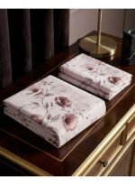 Ever Home 90 GSM Printed Microfiber Flat Bed Sheet Set - King Size (270 x 250 CM) with 1 Flat Sheet and 2 Pillow Covers (50 x 75 CM), Romantic Rose Floral Pattern, Mauve/Pink - Image 2