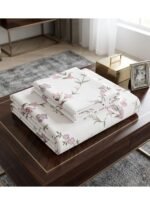 Exquisite 150 GSM Microfiber King Flat Bed Sheet Set - 3-Piece Botanical Bedding with Pink & Purple Rose Vines, Includes 1 Flat Sheet (270x250 CM) & 2 Pillowcases (50x75 CM) - Image 3