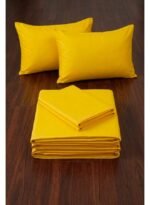 Ever Home 90 GSM Plain Microfiber Bedsheet Set - King Size (250 x 270 CM) with 2 Pillow Covers (50 x 75 CM), Ultra-Soft Hotel Quality Breathable Flat Bed Sheet, Yellow - Image 2