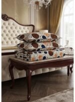 Ever Home Luxury 125 GSM Soft Breathable Flat Bed Sheet Set/Modern Abstract Circle Dot Pattern in Brown, Blue & Beige/Includes 2 Matching Pillowcases/King Size 270x240 CM - Image 4
