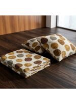 Ever Home 3-Piece Autumn Leaf Flat Sheet Collection/Warm Brown, Gold & Grey Round Foliage Motif / 125 GSM Lightweight Breathable Fabric/King Size 270x240 CM with 2 Pillow Cases - Image 4