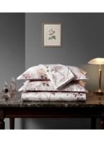 Ever Home 90 GSM Printed Microfiber Flat Bed Sheet Set - King Size (270 x 250 CM) with 1 Flat Sheet and 2 Pillow Covers (50 x 75 CM), Vintage Rose Floral Pattern, Dusty Pink & Cream - Image 3