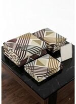 Ever Home Modern Geometric Striped Brown & Beige King Flat Bed Sheet Set, Luxury 125 GSM Soft Breathable Fabric, Designer Bedding with 2 Pillowcases, 270x240 CM - Image 3