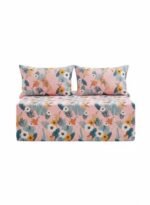 3-Piece King Size Bed Sheet Set - 150 GSM Premium Microfiber Bedding with Vibrant Floral & Botanical Print on Pink, Includes 1 Flat Sheet (270x250 CM) & 2 Matching Pillowcases (50x75 CM) - Image 2