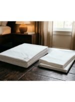 Premium King Flat Bed Sheet Set, 300 TC Soft & Breathable Fabric for Hotel-Quality Comfort, Solid Pure White, 280x270 CM - Image 4