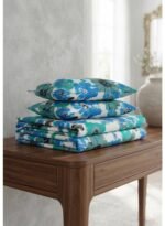 Ever Home Premium 125 GSM Ultra-Soft Flat Bed Sheet Set/Vibrant Turquoise Blue & Royal Blue Floral Botanical Print/Complete 3-Piece Bedding with 2 Pillow shams/King 270x240 CM - Image 3