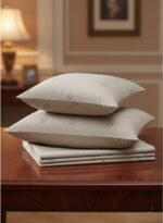 Ultra-Soft 3-Piece King Size Bed Sheet Set - 150 GSM Breathable Microfiber Bedding with Elegant Leaf Pattern, Includes 1 Flat Sheet and 2 Pillowcases (Beige) - Image 2